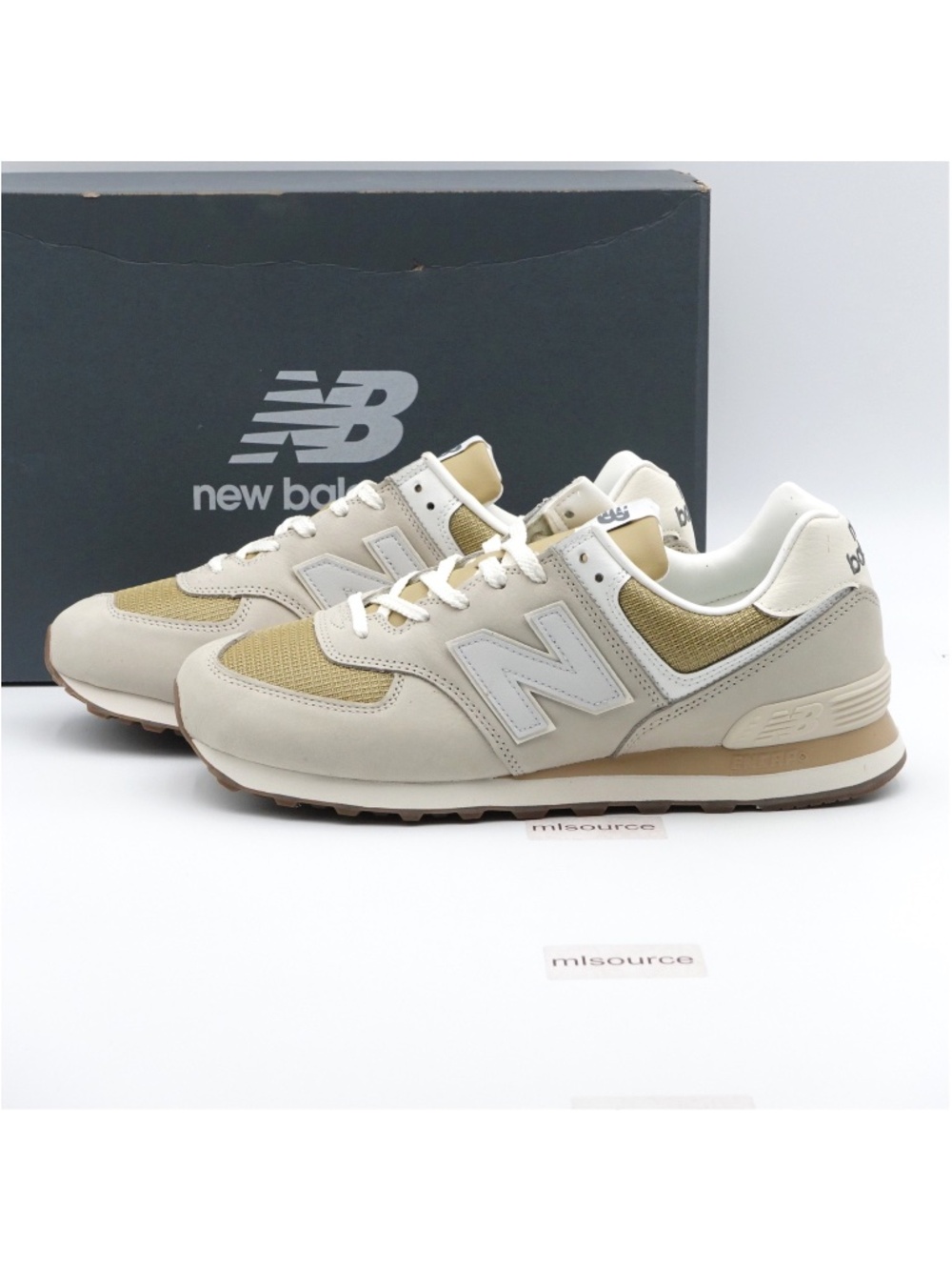 Size 12 WIDE 2E Men's New Balance 574 Leather Sneakers U5748DF Shipyard